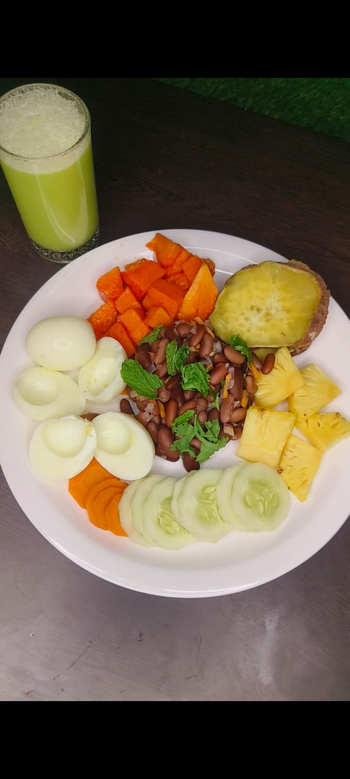 Rajma, Egg & Sweet Potato Plate