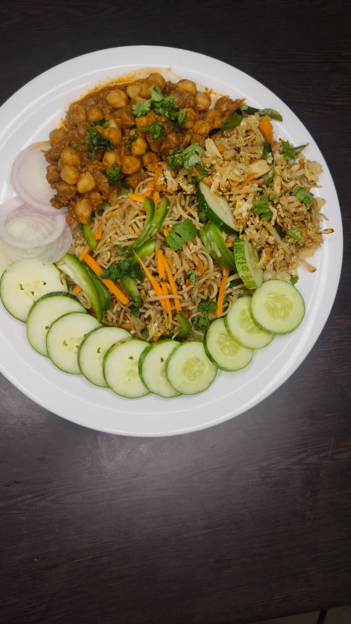 High-Protein Chole & Egg-Noodle Bowl